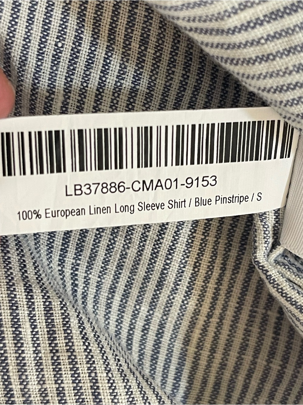 Quince NEW 100% European Linen Long Blue Sleeve Pinstripe Shirt Small Size Small - Picture 6 of 6